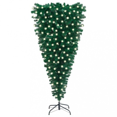 Brad de Crăciun artificial pre-iluminat inversat, verde, 240 cm foto