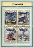 SIERRA LEONE 2016 - Nave cu aburi / set complet MNH-colita+bloc, Nestampilat