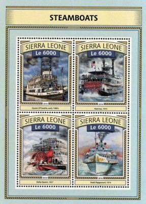 SIERRA LEONE 2016 - Nave cu aburi / set complet MNH-colita+bloc foto