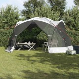 VidaXL Plasă de ț&acirc;nțari pentru camping cu uși Gri pentru 8 persoane, impermeabilă