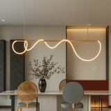 Lustra LED DIVINO cu Tub Silicon Flexibil &ndash; 62W, Lumina Reglabila, Auriu ModernLight Concept