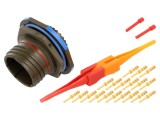Conector militar D38999/24WD19PN, 19 pini, soclu, crimpat, 7,5A