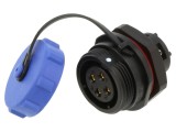 Conector Circular Mamă 4 PIN IP68 15A 500V WEIPU SP1712/S4B-9C
