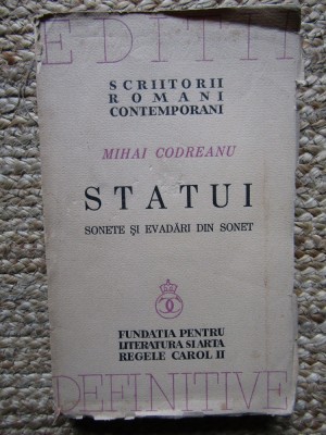 Mihai Codreanu - Statui - Sonete si evadari din sonet foto