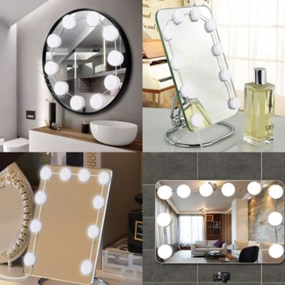 Lămpi LED Oglindă, Model Boudoir, 10 Becuri, Intensitate Reglabilă, Alimentare USB foto