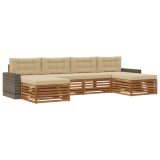 vidaXL Seturi de canapele cu pernă 6 pcs Lemn Solid de Acacia 3383701