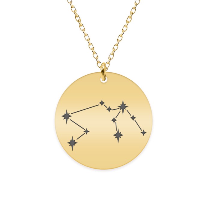 Colier argint 925 placat cu aur galben 24K personalizat cu constelatii - Varsator