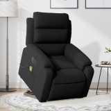 VidaXL Fotoliu electric de masaj rabatabil cu ridicare, negru, catifea