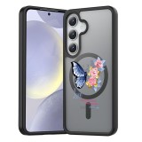 Hus&Auml; magsafe anti&Egrave;oc pentru samsung galaxy s25 &acirc; design butterfly quote, protec&Egrave;ie 360&Acirc;&deg;, love, negru mat