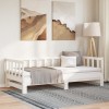 VidaXL Pat de zi extensibil, alb, 2x(90x200) cm, lemn masiv de pin