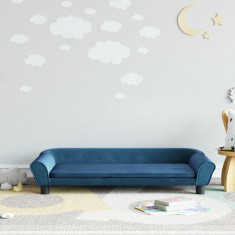 Canapea pentru copii, albastru, 100x50x26 cm, catifea GartenMobel Dekor