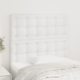 Tăblii de pat, 2 buc, alb, 80x5x78/88 cm, piele ecologică
