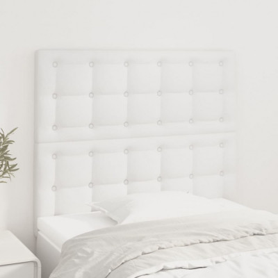 Tablii de pat, 2 buc, alb, 80x5x78/88 cm, piele ecologica GartenMobel Dekor foto