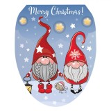 Autocolant Capac Vas Toaleta, Model Gnome, Craciun, Detasabil, Reutilizabil, Multicolor, 30.2x38cm, Oem