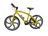 Macheta bicicleta din metal galbena 1/10