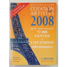 DICTIONNAIRE COTATION ARTISTES / GUID &#039;ART , 2008 , COLEGAT , TIPARIT FATA - VERSO
