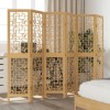 Paravan Camera 6 Panouri Maro Lemn Paulownia 215x160cm Despartitor Decorativ Interior