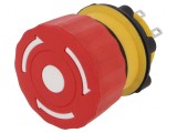 Comutator de Siguranță 22mm Roșu IP65 2NC NO