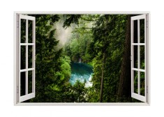 Autocolant decorativ, Fereastra, Natura si peisaje, Multicolor, 85 cm, 2523ST foto