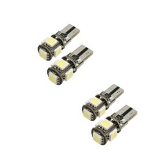 Set 4x becuri LED T10, BZRSH, W5W, 12V, 5W CANBUS, 6000k, 28x12 mm, Alb rece pentru plafoniera, portbagaj