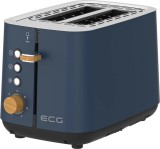 Cumpara ieftin Prajitor de paine ECG ST 2768 Timber Petrol, 925 W, 2 felii, 7 trepte, otel inoxidabil, elemente din lemn, albastru indigo