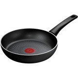 Tigaie Tefal Force, 24 cm, indicator Thermo-Signal, compatibil cu inductia, invelis antiaderent Titanium, negru