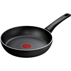 Tigaie Tefal Force, 24 cm, indicator Thermo-Signal, compatibil cu inductia, invelis antiaderent Titanium, negru