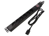 Prelungitor LANBERG 6 Prize 10A cu Protecție Supratensiune PDU-06E-0200-IEC-BK