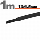 Tub termocontractibilNegru &bull; 13 / 6,5 mm - pachetul contine 10 m