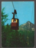 CPIB 25258 CARTE POSTALA - MUNTII TATRA MARE, TELECABINA, CIRCULATA, 1974, STAMPILE, TIMBRU
