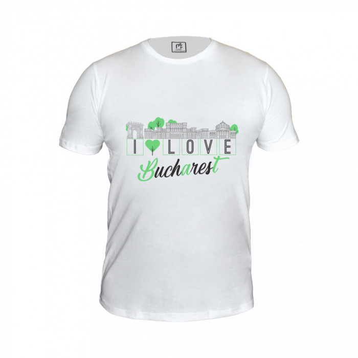 Tricou I Love Bucharest, 100% bumbac, MB339