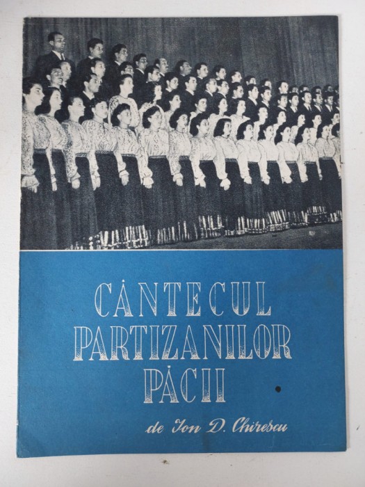 Partitura: Cantecul partizanilor pacii, de Ion D. Chirescu, cor de 4 voci SATB