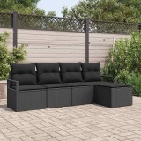 Cumpara ieftin Set de canapele pentru grădină 5 pcs Negru Rattan poli