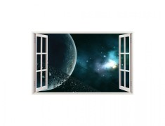 Autocolant decorativ, Fereastra, Planete, Multicolor, 83 cm, 241ST foto