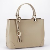 Geanta bej de talie mare din piele naturala 1330 M9