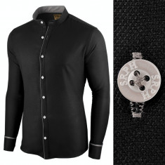 Camasa pentru barbati, neagra, slim fit - Neo Elegance foto