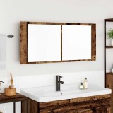 vidaXL Cameră de Oglindă LED Lemn vechi 100 x 12 x 45 cm Lemn compozit