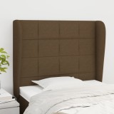 VidaXL Tăblie de pat cu aripioare maro &icirc;nchis 93x23x118/128 cm textil