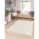 Covor Premium Belgian Model Richmond 15564-636, Marime 80 x 150 cm, Crem, Antialergic, Polipropilena, Living, Dormitor, Sufragerie, Birou