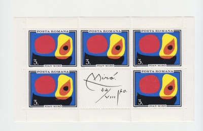 M1 TX1 10 - 1970 - Inundatia II - Joan Miro - colita dantelata foto