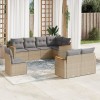 VidaXL Set canapele de grădină, 8 piese, cu perne, bej, poliratan 3226164