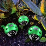 Buburuza solara - verde - 14,5 x 12 x 6 cm - 6 LED-uri alb cald, Garden Of Eden