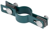 Colier de prindere trecere 48 mm pentru stalp rotund, verde RAL6005