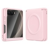Husa pentru Samsung Galaxy Z Flip8, Magnetica, Textura Piele Ecologica, Roz