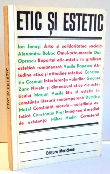 ETIC SI ESTETIC de DUMITRU MATEI , 1979