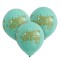 Baloane Latex Set 10 Bucăți, Imprimeu Happy Birthday, Verde Menta-Auriu, 23cm