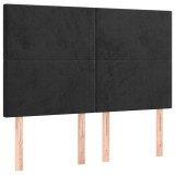 Cumpara ieftin Tablie de pat neagra 144x5x118/128 cm catifea