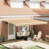 VidaXL Marchiză Retractabilă Galben / Gri / Alb 450 &times; 300 cm Multicolour