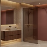 Paravan de dus Rea Flexi Brown / Titan 80