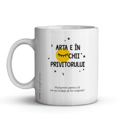 Cana alba personalizata pentru profesoara de desen, INOVATIX&reg;. 330ml